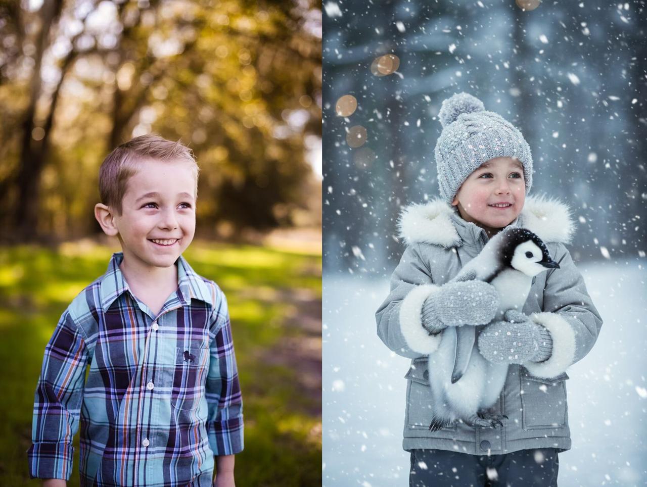 Ребёнок и пингвин